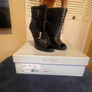 Used Jessica Simpson Black Booties 6 1/2